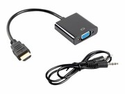 LANBERG AD-0017-BK Lanberg adapter HDMI-A(M)->VGA(F) + audio na kablu LANBERG