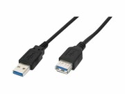 ASM AK-300203-030-S ASSMANN Kabel przedłużający USB 3.0 SuperSpeed Typ USB A/USB A M/Ż czarny 3,0m DIGITUS