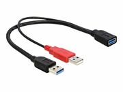 DELOCK 83176 Delock kabel USB-A(M) x2 -> AF 3.0, 30cm DELOCK
