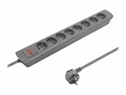 QOLTEC 50279 Listwa zasilająca 8 gniazd 1.8m Szara QOLTEC