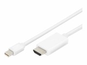 ASM AK-340304-010-W Kabel Displayport 1.2 4K 60Hz UHD Typ miniDP/HDMI A M/M biały 1m DIGITUS
