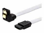 SAVIO GAK-03 SATA III 30cm cable white braided angled golden catch SAVIO