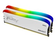 KINGSTON 16GB 3600MT/s DDR4 CL17 DIMM Kit of 2 FURY Beast White RGB SE KINGSTON