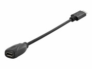 ASM AK-300316-001-S ASSMANN Kabel adapter USB2.0HighSpeed Typ USB C/mikroUSB B(5pin)M/Ż czarny 0,15m DIGITUS