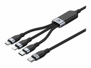 UNITEK C14101BK-1.5M Kabel USB 3w1 microUSB USB-C Ligthining czarny 1.5m UNITEK