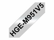 BROTHER HGEM951V5 Taśma Brother 24mm Black/Matt Silver (5 sztuk) High Grade Tape BROTHER