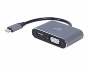 GEMBIRD A-USB3C-HDMIVGA-01 Adapter USB typu C na HDMI + VGA szary GEMBIRD