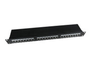 GEMBIRD NPP-C524-002 Gembird Patchpanel FTP 19 24P/1U kat.5e z półką do organizacji kabli, czarny GEMBIRD