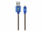GEMBIRD CC-USB2J-AMLM-1M-BL Gembird Kabel USB do 8-pin (metalowe wtyki, oplot nylonowy denim - jeans) 1m GEMBIRD
