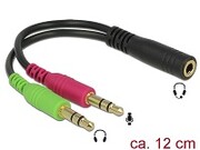 DELOCK 65459 Delock adapter/rozdzielacz Mini Jack(F) -> 2x Mini Jack(M), 12 cm DELOCK
