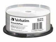 VERBATIM 43749 BluRay BD-R DL Verbatim Spindle 25 50GB 6x WIDE PRINT NO ID hard coat VERBATIM