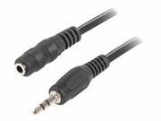 LANBERG CA-MJFJ-10CC-0050-BK Lanberg kabel stereo Mini Jack(M)->Mini Jack(F) 5m LANBERG