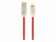 GEMBIRD CC-USB2R-AMLM-1M-R Gembird Kabel Premium USB do 8-pin (metalowe wtyki, kabel gumowany) 1m, czerwony GEMBIRD