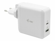 I-TEC USB-C Travel Charger 60W 1x USB-C port 60W 1x USB-A port 18W for laptops tablets smartphones HP Apple Dell MacBook etc. I-TEC