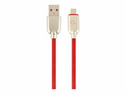 GEMBIRD CC-USB2R-AMmBM-2M-R Gembird kabel micro USB 2.0 AM-MBM5P (metalowe wtyki, kabel gumowany)2m,czerwony GEMBIRD