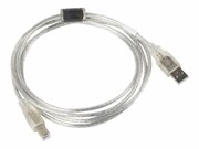 LANBERG CA-USBA-12CC-0018-TR Lanberg kabel USB 2.0 AM-BM transparentny 1.8m LANBERG