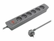 QOLTEC 50277 Listwa zasilająca 6 gniazd 1.8m Szara QOLTEC
