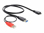 DELOCK 82909 Delock kabel USB 3.0-AM -> USB 3.0-micro BM+ USB 2.0-AM, 20 cm, black DELOCK