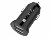 TECHLY Mini Car Charger 2 USB-A Ports 12W / 2.4A Black TECHLY