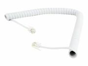 GEMBIRD TC4P4CS-2M-W Gembird Kabel telefoniczny słuchawkowy spiralny RJ11 4P4C 2m biały GEMBIRD