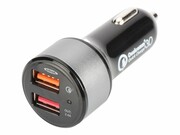 EDNET USB Car Charger Quick Charge 3.0 2 Ports Input 12-24V Outputs 3-6.5V/3A 5V/2.4A DIGITUS