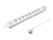 QOLTEC 50286 Listwa antyprzepięciowa 8 gniazd 2 x USB 1.8m Biała QOLTEC