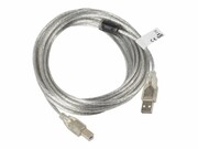 LANBERG CA-USBA-12CC-0050-TR Lanberg kabel USB 2.0 AM-BM ferryt transparentny 5m LANBERG