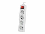 LANBERG PS1-04E-0150-W Lanberg Listwa Zasilająca 1.5M Biała 4X 230V PL Z Wyłącznikiem, Kabel z Miedzi LANBERG