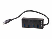 AKYGA Hub USB AK-AD-33 aktywny USB A m / 4x USB A f wyłączniki ver. 3.0 15cm AKYGA