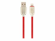 GEMBIRD CC-USB2R-AMLM-2M-R Gembird Kabel Premium USB do 8-pin (metalowe wtyki, kabel gumowany) 2m, czerwony GEMBIRD