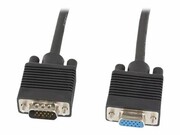 LANBERG VGA M/F extension cable 5m shielded ferrite black LANBERG