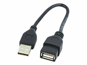 GEMBIRD CCP-USB2-AMAF-0.15M Gembird AM-AF kabel, przedłużacz USB 2.0 0,15M Niklowane końce czarny GEMBIRD