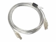 LANBERG CA-USBA-12CC-0030-TR Lanberg kabel USB 2.0 AM-BM ferryt transparentny 3m LANBERG