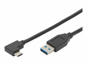 DIGITUS AK-300147-010-S Kabel USB 3.1 Gen.2 SuperSpeed+ 10Gbps Typ USB C 90/A M/M kątowy czarny 1m DIGITUS