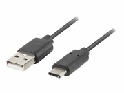 LANBERG CA-USBO-20CU-0005-BK Lanberg kabel USB-C(M)->A(M) 2.0 QC 3.0 0.5m Czarny LANBERG