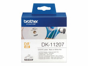 BROTHER DK11207 CD/DVD tarra, halkaisija 58mm , musta/valkoinen, 100 kpl/rulla BROTHER