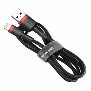 Baseus Lightning USB Cafule 2,4A 1m (czarno-czerwony) CALKLF-B19