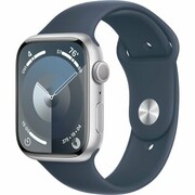 APPLE Watch 9 GPS 45mm koperta z aluminium (srebrny) + pasek sportowy S/M (sztormowy błękit)