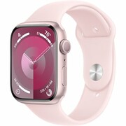 APPLE Watch 9 GPS 45mm koperta z aluminium (różowy) + pasek sportowy S/M (różowy)