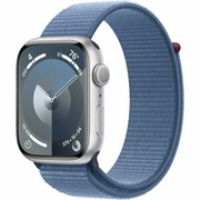 APPLE Watch 9 GPS 45mm koperta z aluminium (srebrny) + opaska sportowa (zimowy błękit)