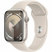 APPLE Watch 9 GPS 45mm koperta z aluminium (księżycowa poświata) + pasek sportowy S/M (księżycowa poświata)