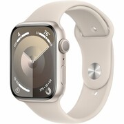 APPLE Watch 9 GPS 45mm koperta z aluminium (księżycowa poświata) + pasek sportowy M/L (księżycowa poświata)