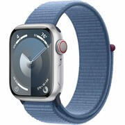 APPLE Watch 9 GPS + Cellular 41mm koperta z aluminium (srebrny) + opaska sportowa (zimowy błękit)