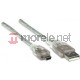 Kabel USB Manhattan USB 2.0 A-B Mini (Canon) M/M 1,8m srebrny (333412) Darmowy odbiór w 26 miastach!