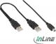Kabel USB InLine 2x USB A/Mini USB 5pin, 1m, Czarny (33107X) Darmowy odbiór w 26 miastach!
