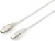 Kabel USB Equip Kabel USB 2.0 AM-BM 3M przezroczysty (128651) Darmowy odbiór w 26 miastach!