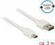 Kabel USB Delock USB A - Mini USB, (M/M), biały, 3m (85161) Darmowy odbiór w 26 miastach!