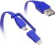 Kabel USB TYLT Lightning + microUSB 1m Niebieski (DUO-REV1MBL-T) Darmowy odbiór w 26 miastach!