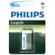 Bateria Philips LongLife 6F22 1sz  6F22L1B/10