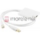 Kabel USB 4World mini DisplayPort M + USB M HDMI F, 0.5m, biały (08753) Darmowy odbiór w 26 miastach!